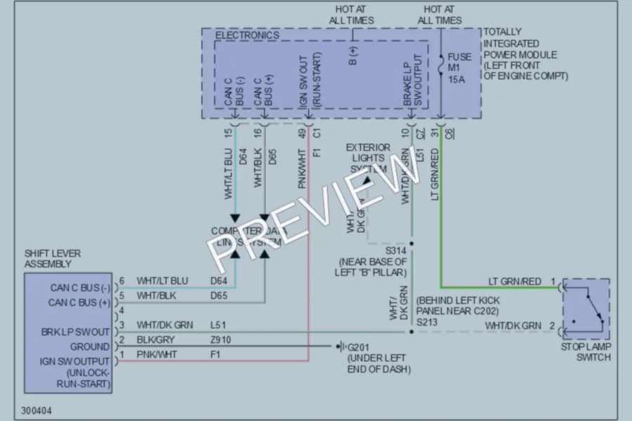 2009 Jeep Liberty Shift Interlock wiring diagram preview