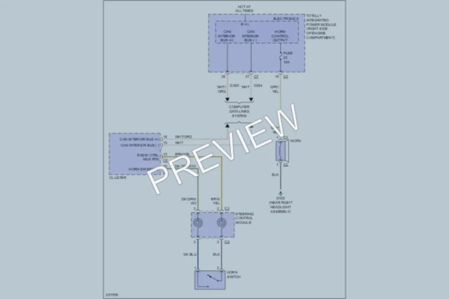 2009 Jeep Wrangler Horn wiring diagram preview