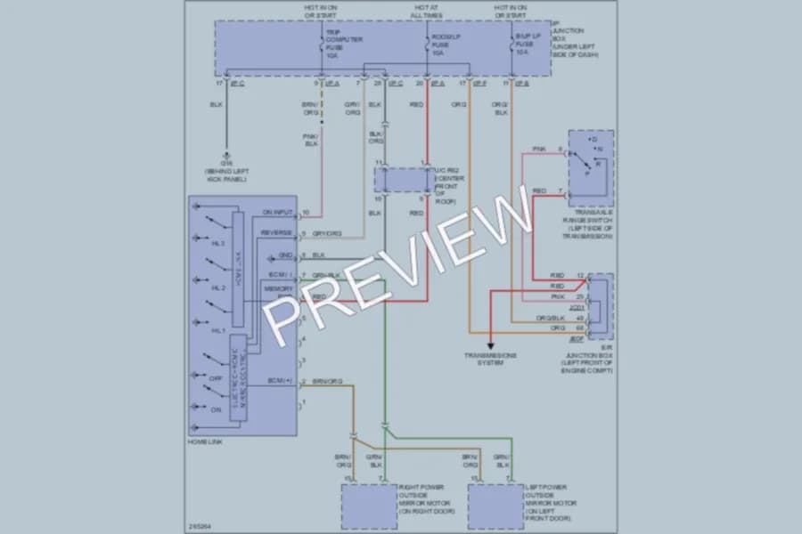 2009 Kia Amanti Power Mirrors wiring diagram preview