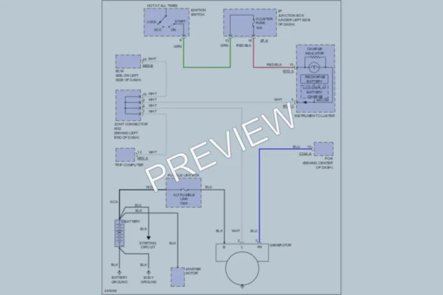 2009 Kia Amanti Starting Charging wiring diagram preview
