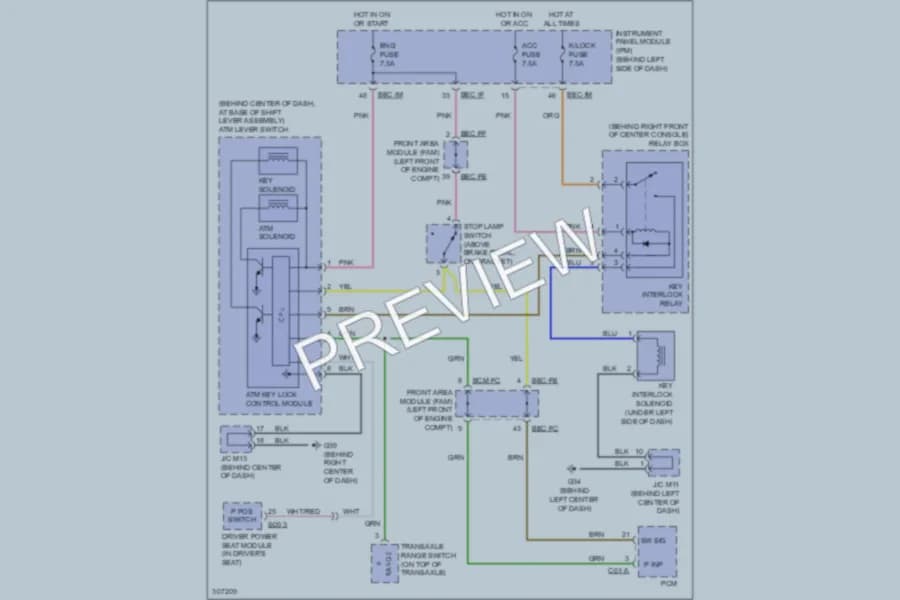 2009 Kia Sedona Shift Interlock wiring diagram preview