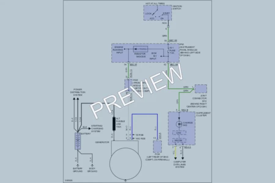 2009 Kia Sedona Starting Charging wiring diagram preview