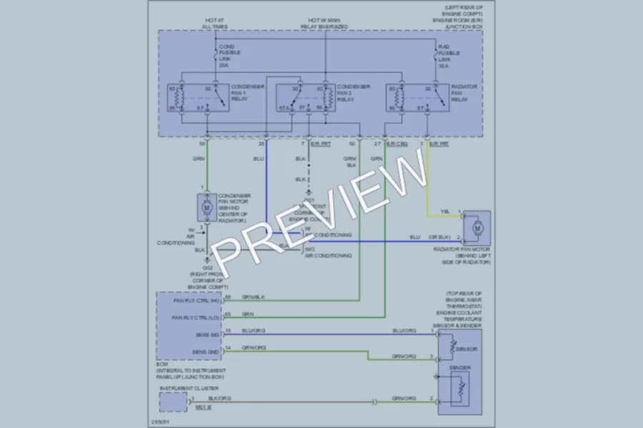 2009 Kia Spectra Cooling Fan wiring diagram preview