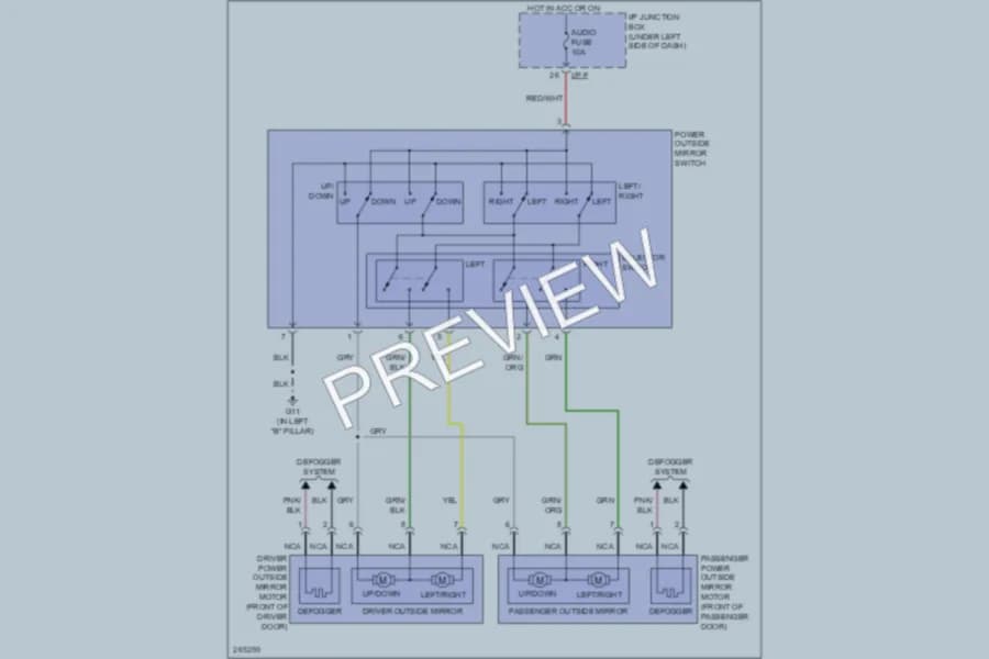 2009 Kia Spectra Power Mirrors wiring diagram preview