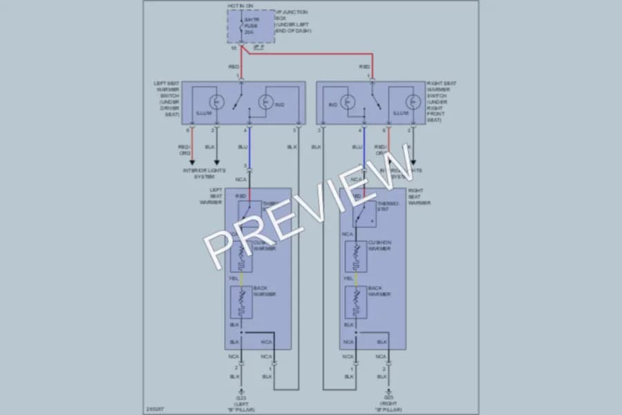 2009 Kia Sportage Power Seats wiring diagram preview