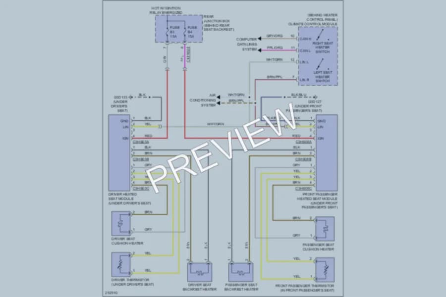 2009 LandRover LR2 Power Seats wiring diagram preview