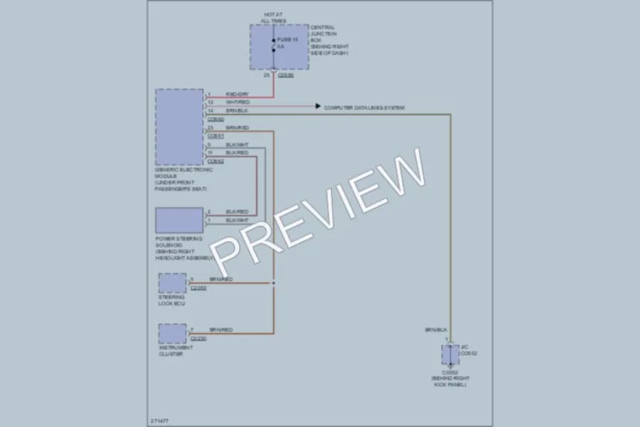 2009 LandRover RangeRover Electronic Power Steering wiring diagram preview