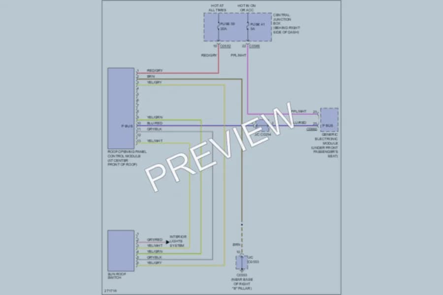 2009 LandRover RangeRover Power Top Sunroof wiring diagram preview
