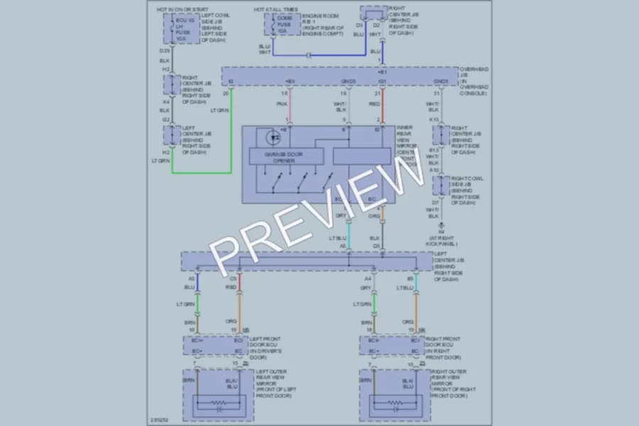 2009 Lexus GS350 Power Mirrors wiring diagram preview