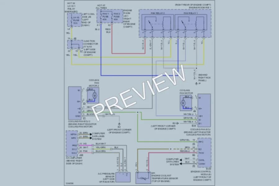 2009 Lexus ISF Cooling Fan wiring diagram preview