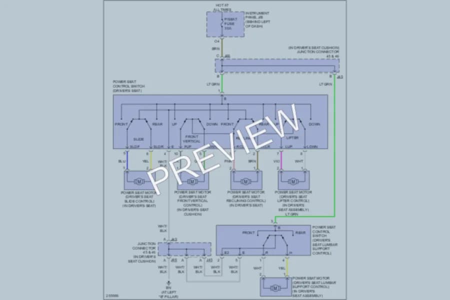 2009 Lexus RX350 Power Seats wiring diagram preview