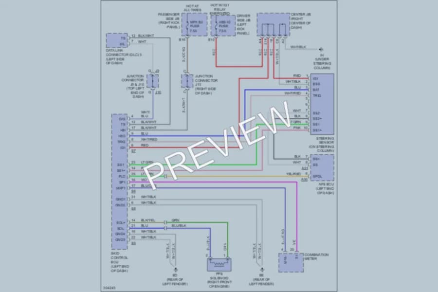 2009 Lexus SC430 Electronic Power Steering wiring diagram preview