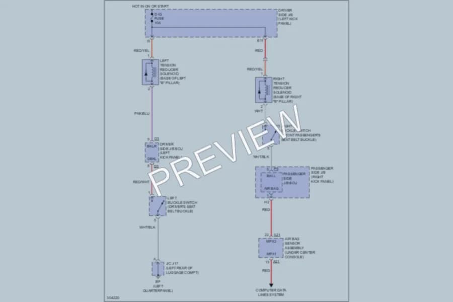 2009 Lexus SC430 Passive Restraints wiring diagram preview