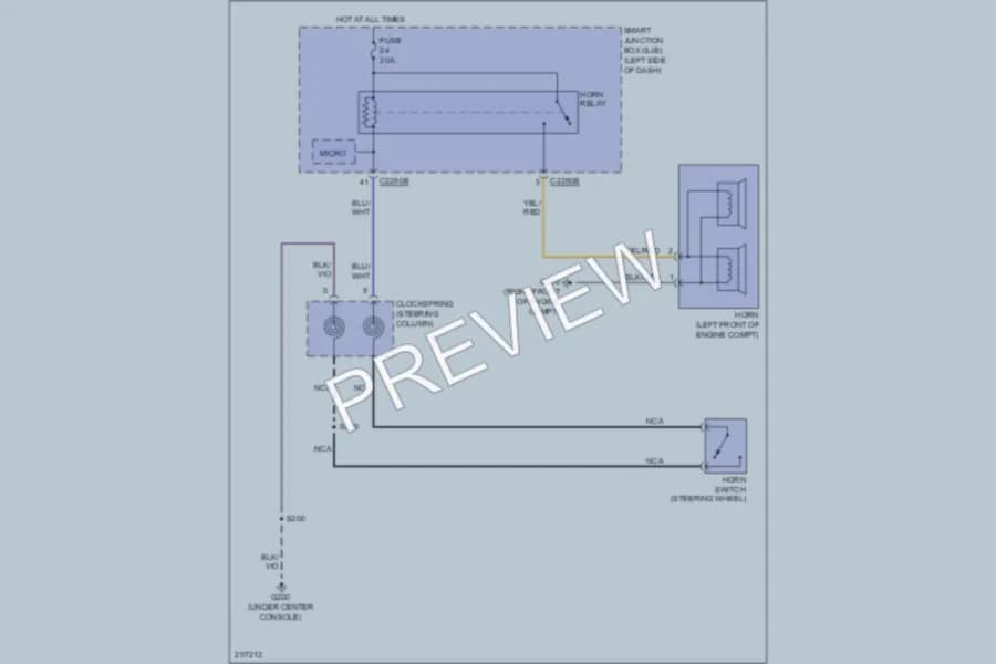 2009 Lincoln MKS Horn wiring diagram preview