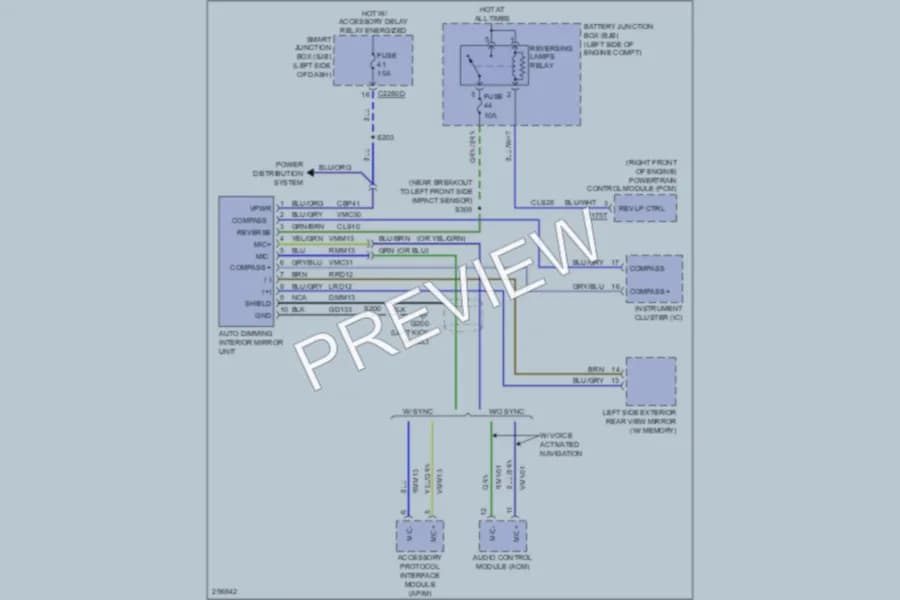 2009 Lincoln MKX Power Mirrors wiring diagram preview