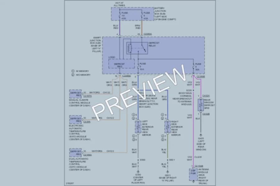 2009 Lincoln MKZ Defoggers wiring diagram preview
