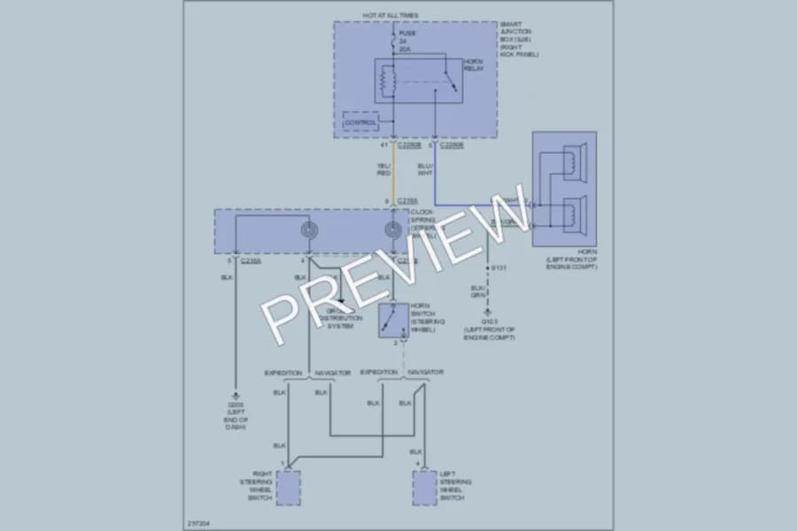 2009 Lincoln NavigatorL Horn wiring diagram preview
