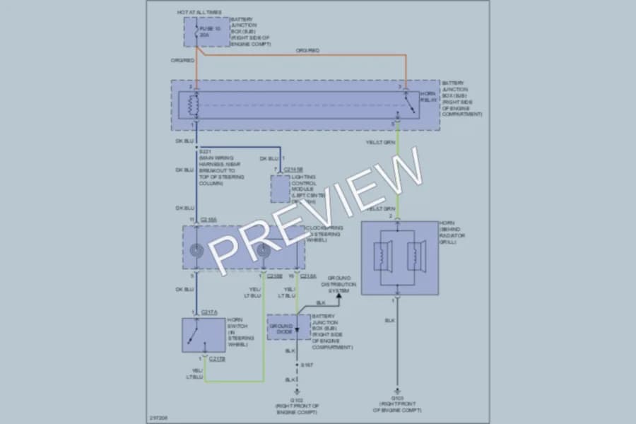 2009 Lincoln TownCar Horn wiring diagram preview