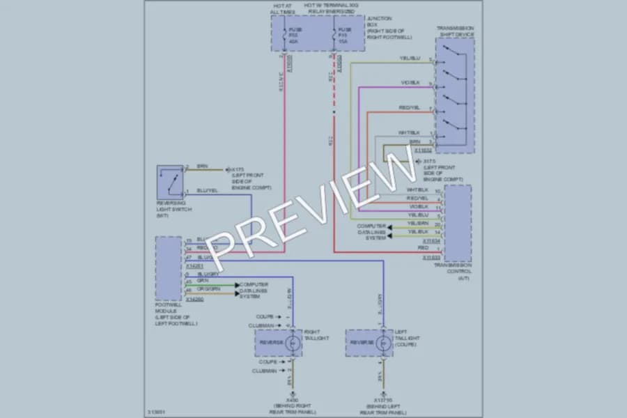 2009 MINI Cooper Exterior Lights wiring diagram preview