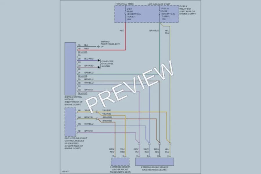 2009 Mazda 3 Electronic Power Steering wiring diagram preview