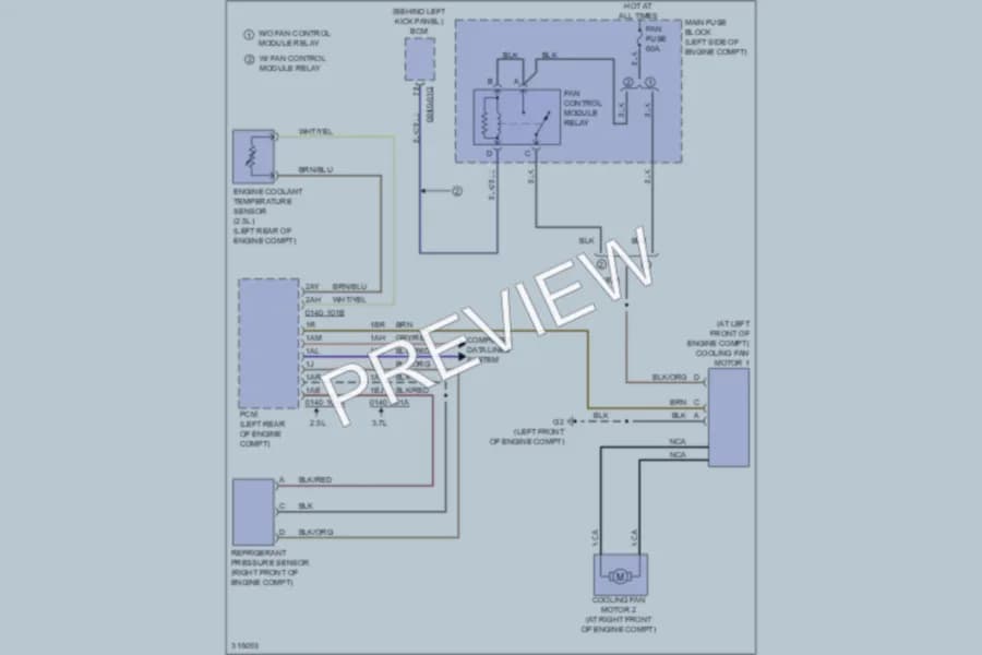2009 Mazda 6 Cooling Fan wiring diagram preview