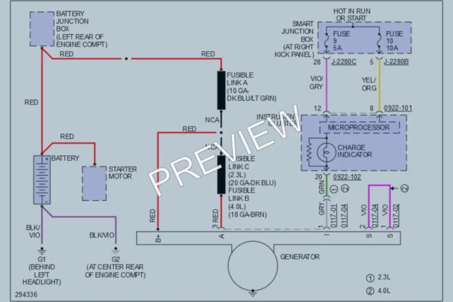 2009 Mazda B2300 Starting Charging wiring diagram preview
