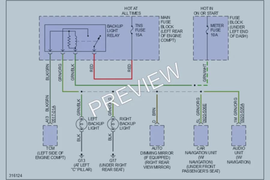 2009 Mazda CX7 Exterior Lights wiring diagram preview