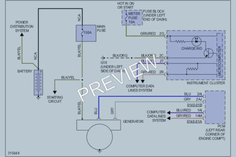 2009 Mazda CX7 Starting Charging wiring diagram preview