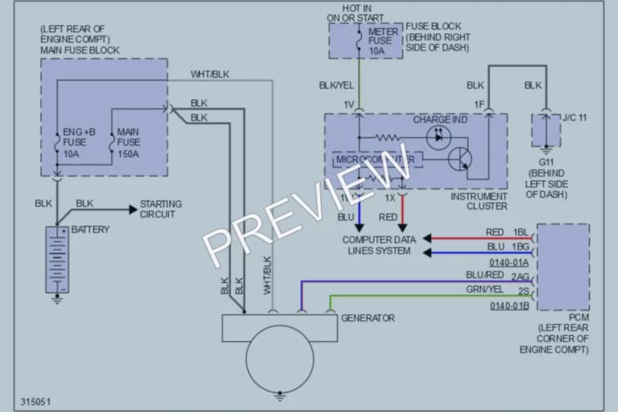 2009 Mazda CX9 Starting Charging wiring diagram preview