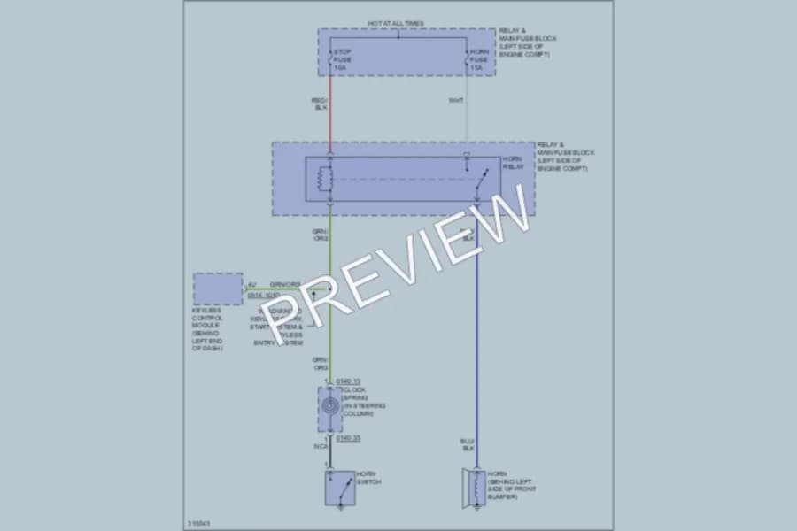 2009 Mazda MX5Miata Horn wiring diagram preview