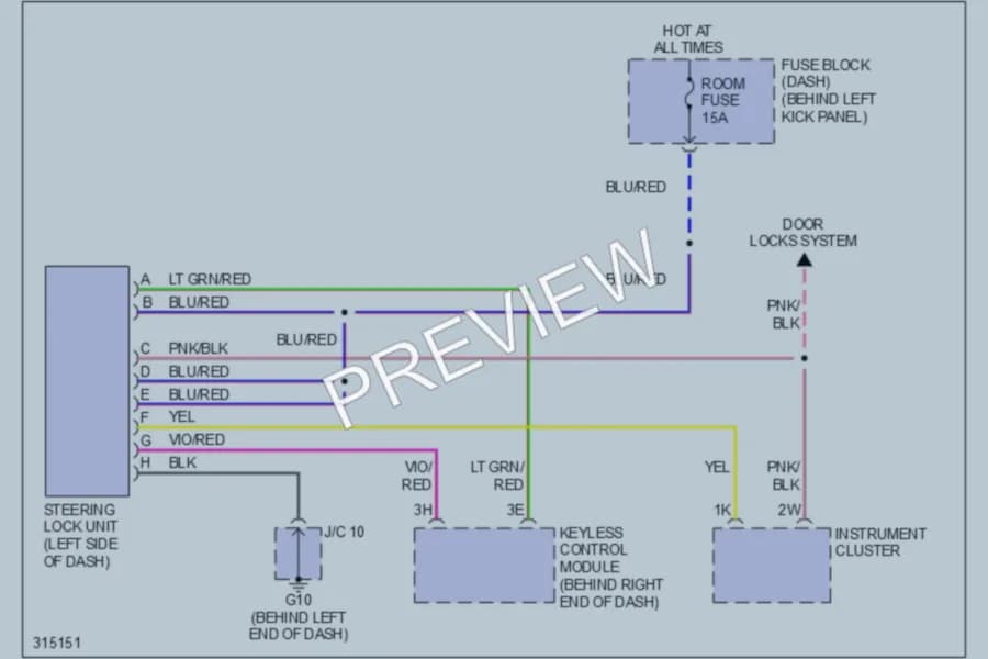 2009 Mazda RX8 Shift Interlock wiring diagram preview