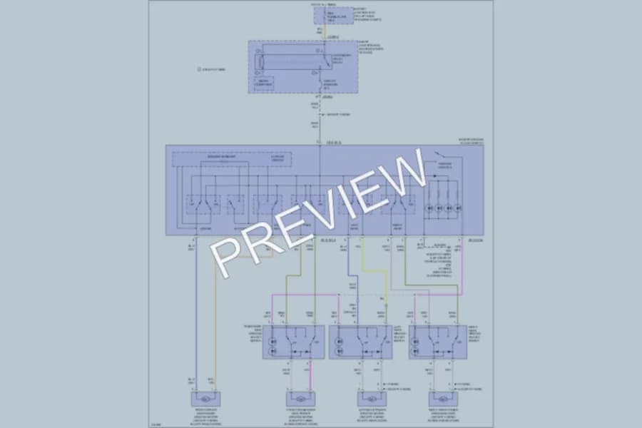 2009 Mazda TributeHybrid Power Windows wiring diagram preview