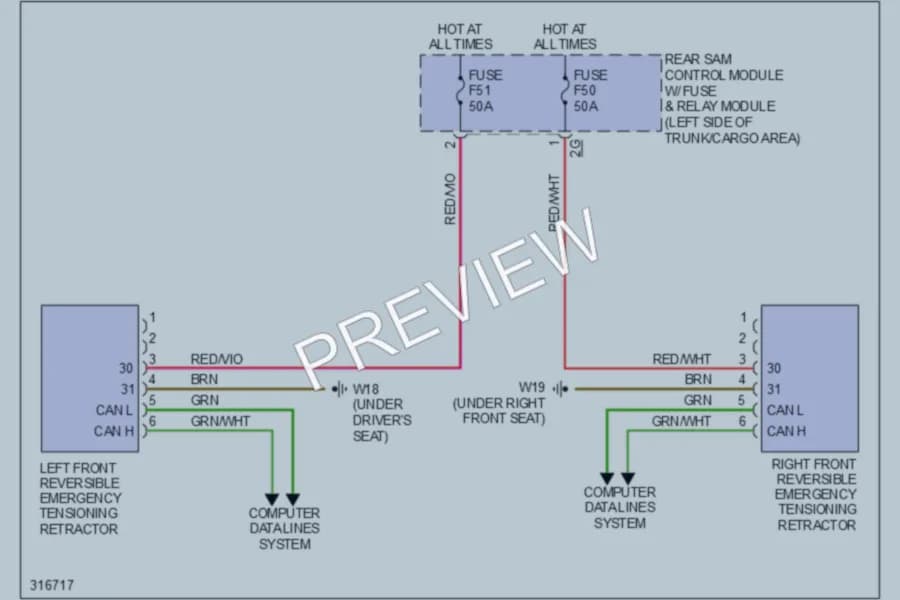 2009 MercedesBenz C300 Supplemental Restraints wiring diagram preview