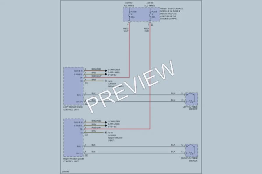 2009 MercedesBenz C350 Defoggers wiring diagram preview