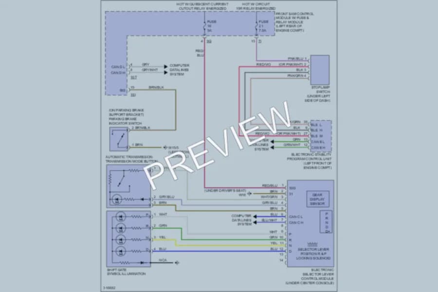 2009 MercedesBenz C350 Shift Interlock wiring diagram preview