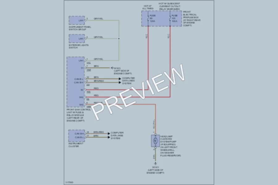 2009 MercedesBenz C350 Wiper Washer wiring diagram preview