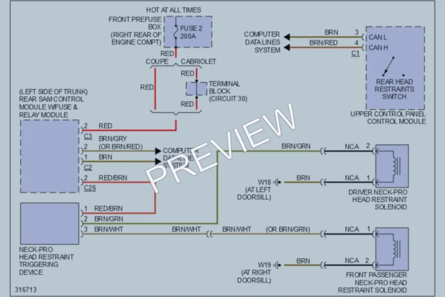 2009 MercedesBenz CLK350 Power Seats wiring diagram preview