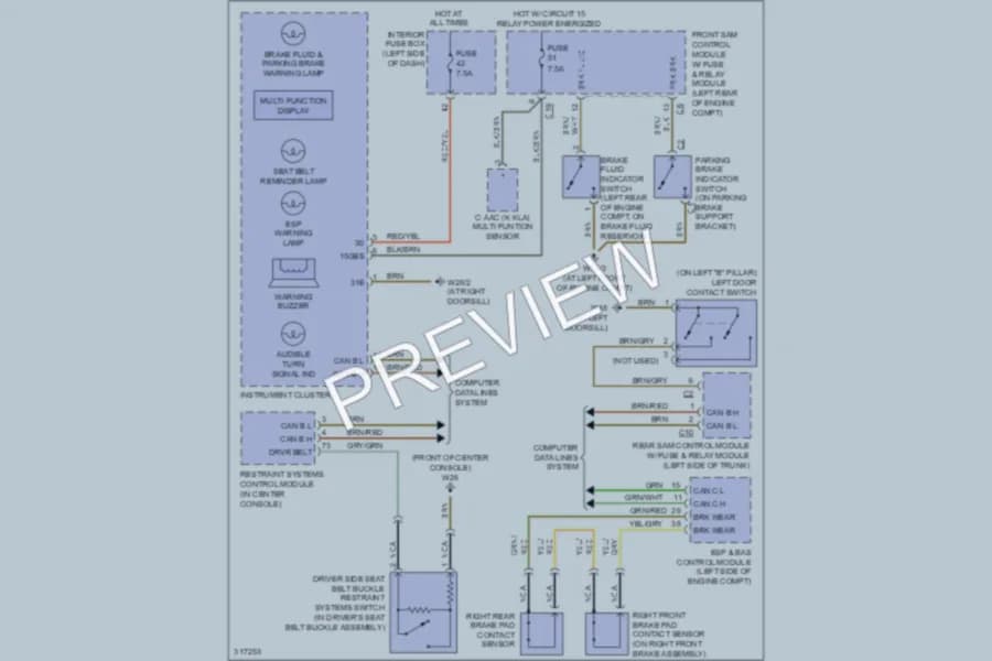 2009 MercedesBenz CLK550 Warning Systems wiring diagram preview