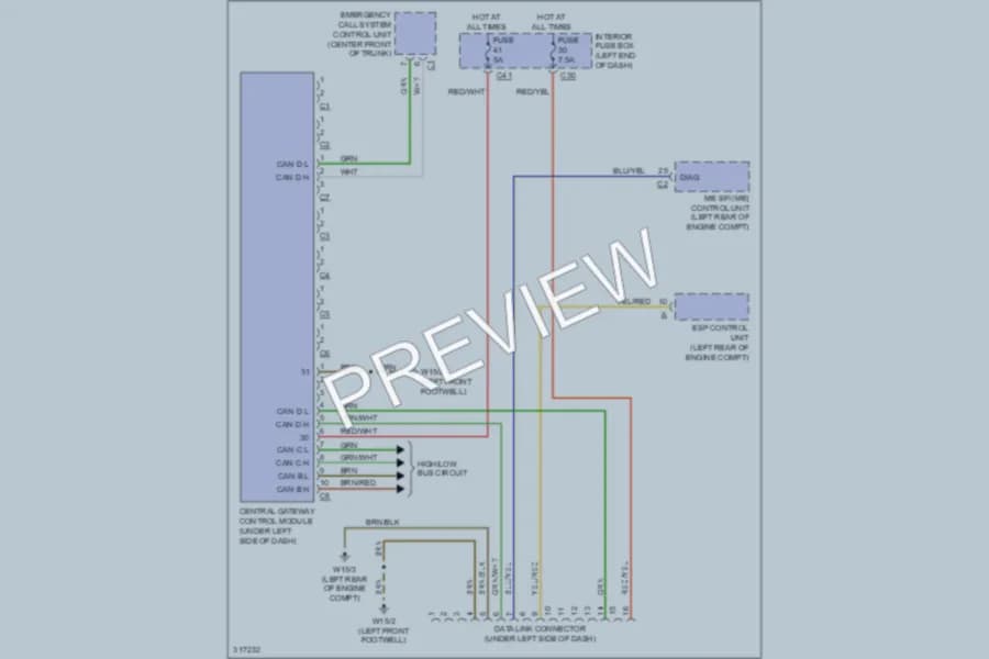 2009 MercedesBenz CLS550 Computer Data Lines wiring diagram preview
