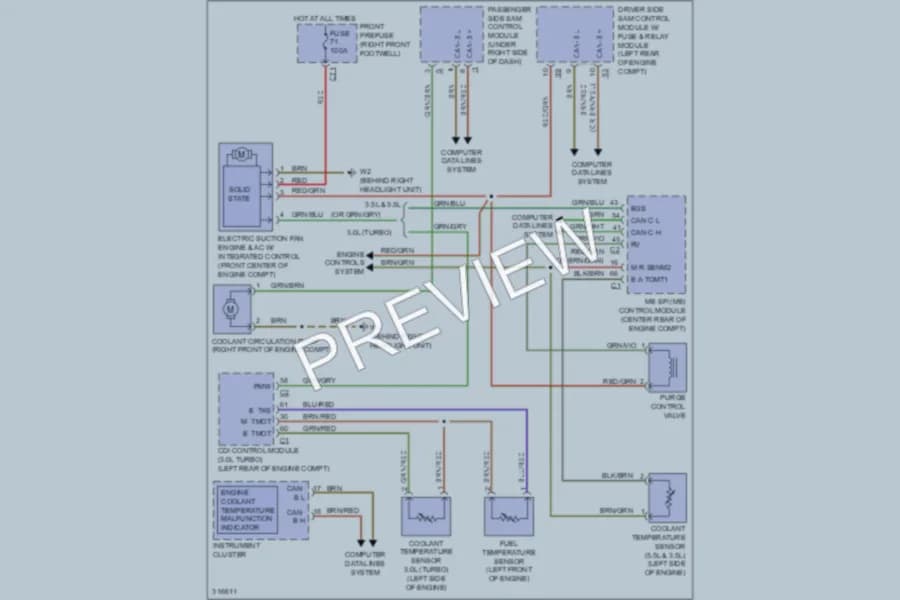 2009 MercedesBenz E320BLUETEC Cooling Fan wiring diagram preview