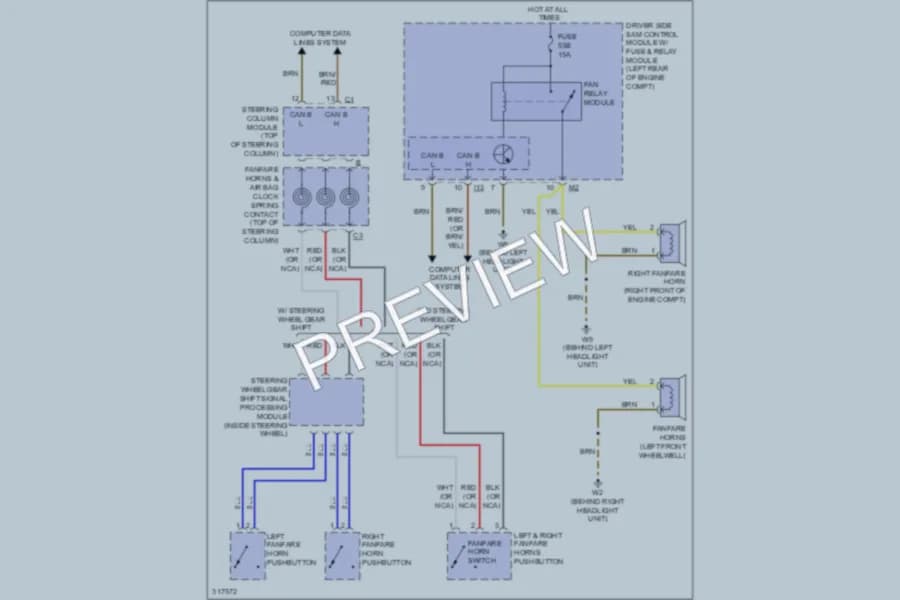 2009 MercedesBenz E320BLUETEC Horn wiring diagram preview