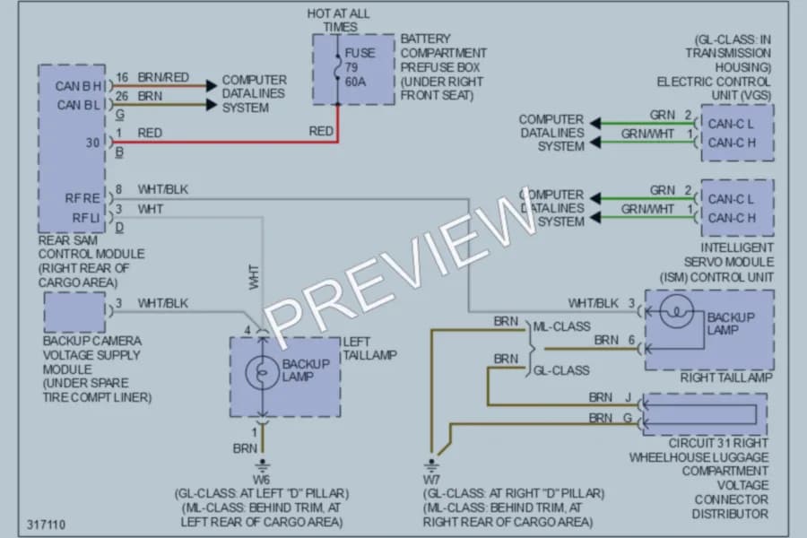 2009 MercedesBenz GL320BLUETEC Exterior Lights wiring diagram preview