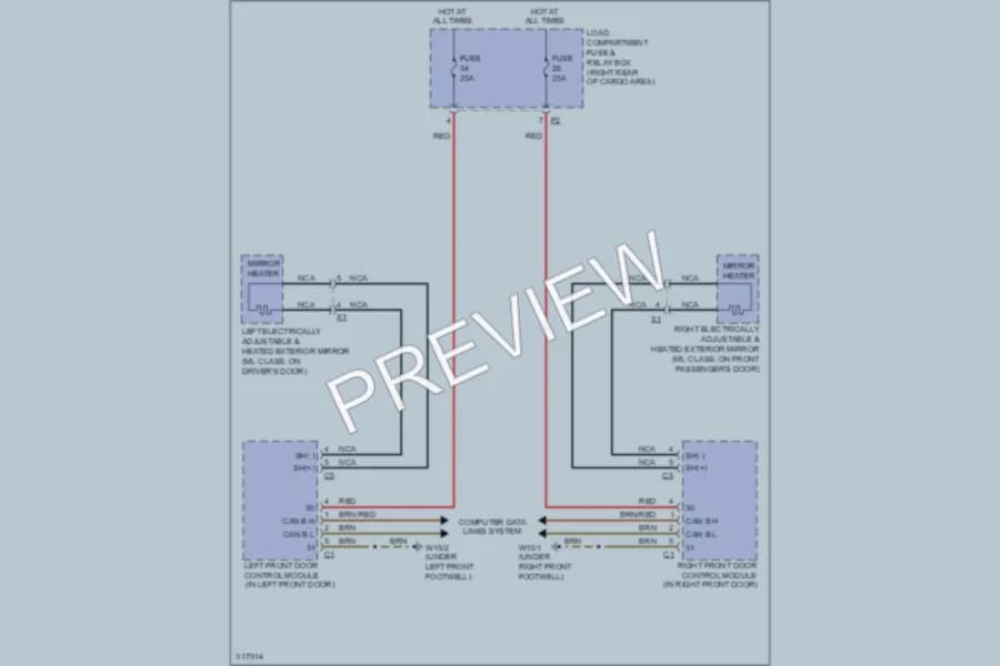 2009 MercedesBenz GL550 Defoggers wiring diagram preview