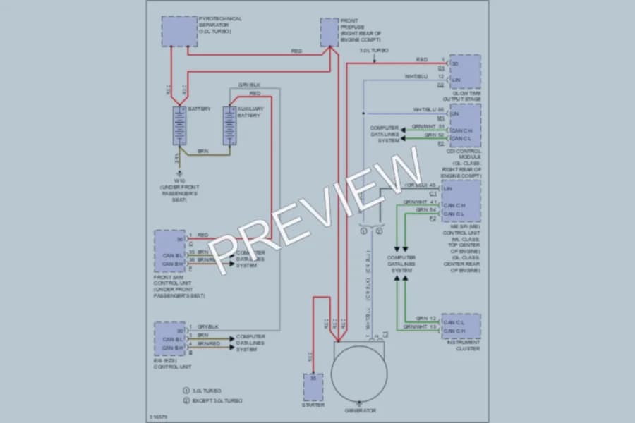 2009 MercedesBenz GL550 Starting Charging wiring diagram preview