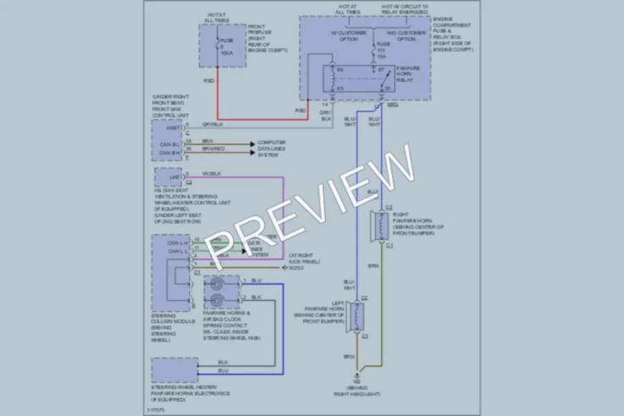 2009 MercedesBenz ML320BLUETEC Horn wiring diagram preview