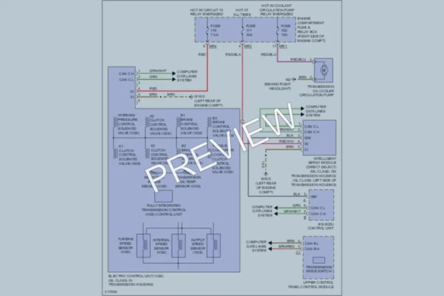 2009 MercedesBenz ML350 Transmission wiring diagram preview
