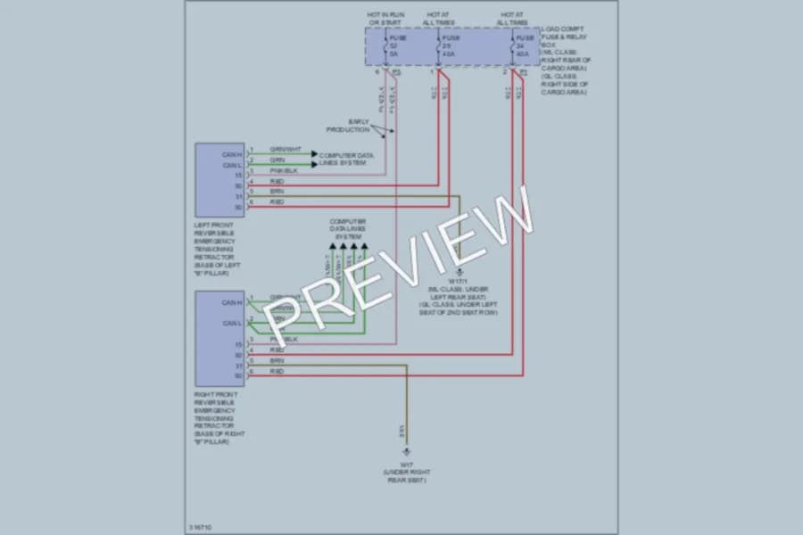 2009 MercedesBenz ML550 Supplemental Restraints wiring diagram preview