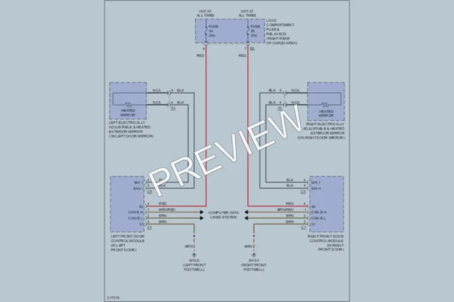 2009 MercedesBenz R320BLUETEC Defoggers wiring diagram preview