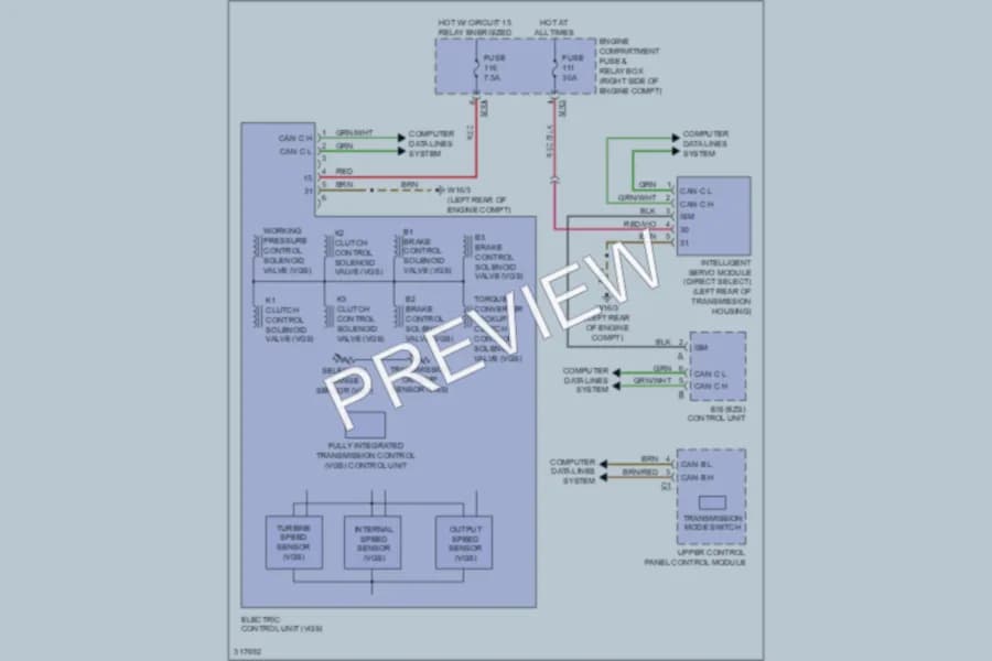 2009 MercedesBenz R320BLUETEC Transmission wiring diagram preview