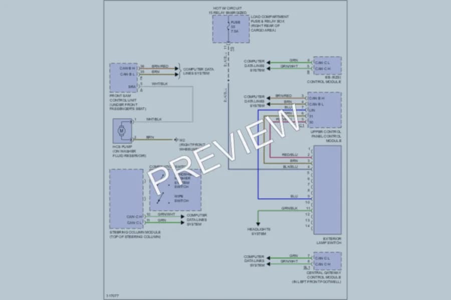 2009 MercedesBenz R320BLUETEC Wiper Washer wiring diagram preview